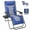 BlackBlue, variant on Bigleap Zero Gravity Chair, Reclining Camping Lounge Chair for Indoor, Reclining Patio Chairs with Cup Holder Trays and Removable Cushion, Folding Recliner for Outdoor, Grey