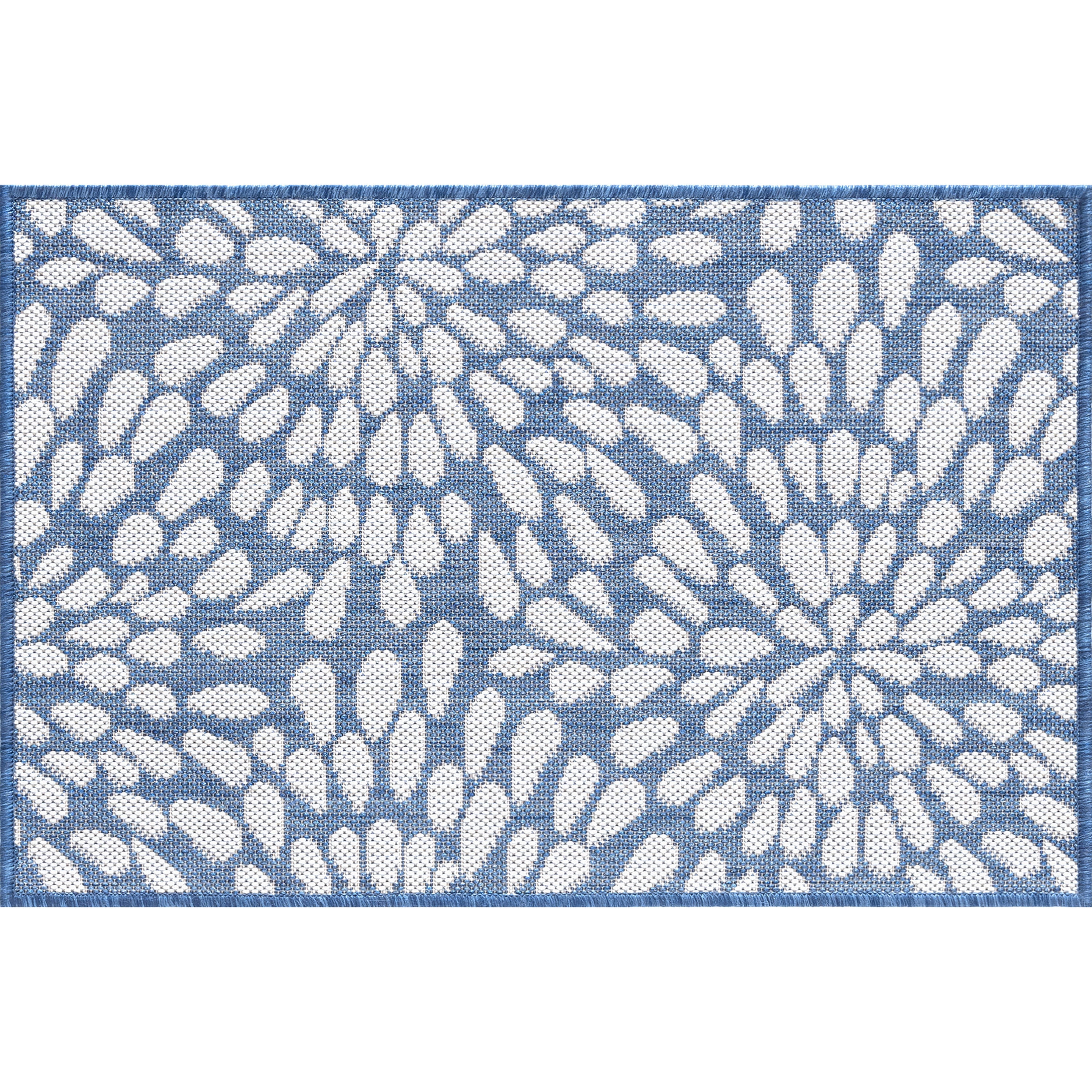 2x3 Water Resistant, Small Indoor Outdoor Rugs for Patios, Front Door Entry, Entryway, Deck, Porch, Balcony | Outside Area Rug for Patio | Blue, Floral | Size: 2' x 3'