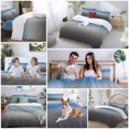 thumbnail image 5 of Blue Grey Duvet Cover Set Full Size, Stripe Gradient 4 Piece Soft Microfiber Bedding Set with 1 Duvet Cover, 1 Flat Sheet, 2 Pillowcases, 5 of 9