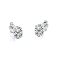 thumbnail image 6 of JeenMata 4 Prong 2.5 Carat Oval Cut Moissanite Solitaire Stud Earrings In 18K White Gold Plating Over Silver, 6 of 6