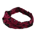 thumbnail image 5 of Unique Bargains 1 Pc Headband Flower Lace Wide Hairband for Women Wine Red, 5 of 5