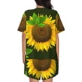 thumbnail image 3 of Naloa Sunflower3 Women's Short-Sleeved Pajama Set, Loungewear, Summer pajamas, Breathable Cozy - Large, 3 of 9