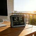 thumbnail image 4 of AOOOWER Metal Square Desktop LCD Alarm Clock Featuring Large Screen Display Time Date Week Temperature Adjustable Backlights, 4 of 8