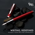 thumbnail image 3 of Wordsworth & Black Fountain Pen Set, Medium Nib, Includes 24 Pack Ink Cartridges, Ink Refill Converter & Gift Pouch, Chrome Finish, Calligraphy, [Crimson Red], Perfect for Men & Women, 3 of 10