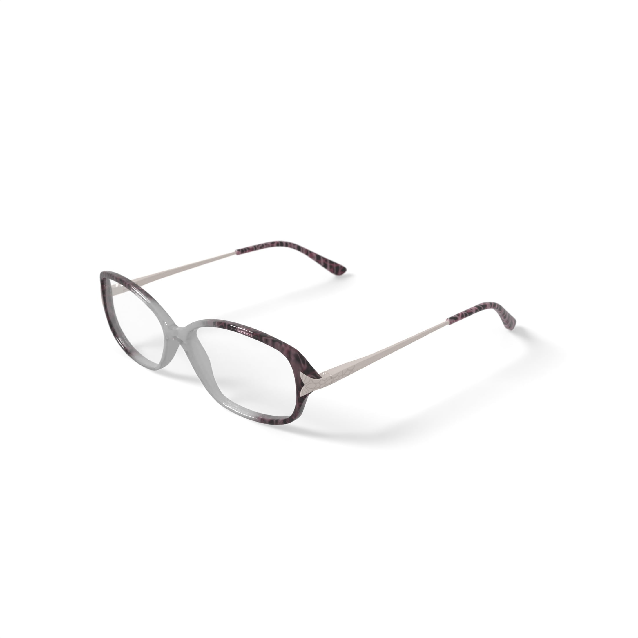 Sophia Loren Women's SL1543 Rectangular Prescription Eyeglasses with Case, Crystal Purple