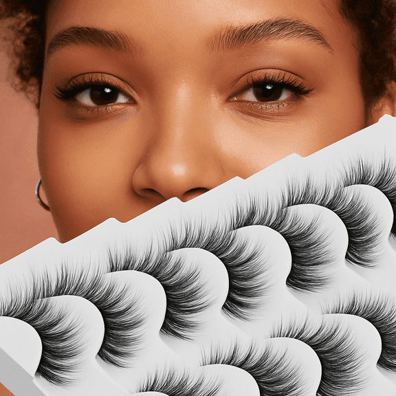 EyeLashes Natural Look 10 Pairs Fluffy Soft Cat Eye Lashes Corner Fake 3D False Eyelashes