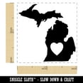 thumbnail image 2 of Michigan State with Heart Self-Inking Rubber Stamp Ink Stamper - Purple Ink - Small 1 Inch, 2 of 7