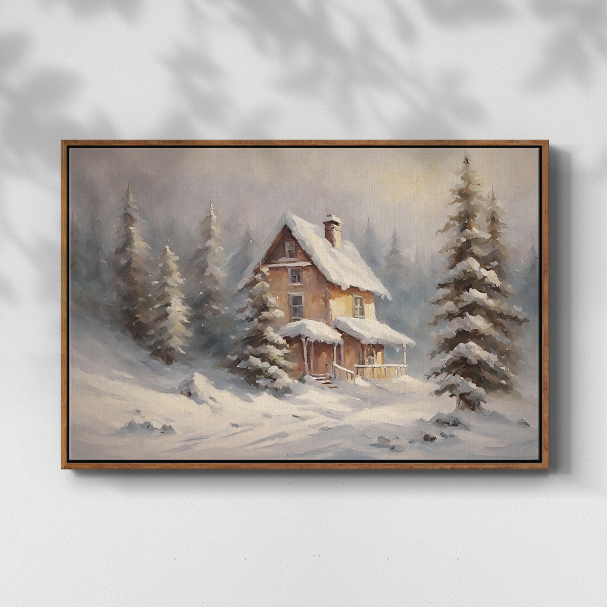 Vintage Landscape-CLXXVIII By Wexford Home Framed in Walnut Wood Gallery Wrapped Canvas 25 in. x 37 in.