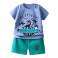 thumbnail image 4 of WERYOUNG Boys Summer Outfits Short Sleeve Cartoon Dinosaur Print Casual T Shirts And Shorts For Toddlers Kids Daily Wear 2 Piece Sets Soft Clothes Sets 4-5 Years, 4 of 4