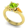 thumbnail image 2 of 2.50 Ct Round Shape Peridot & Citrine Gemstone Trendy Anniversary Ring for her Solid 14K Yellow Gold Size 6.5 by Diamond-Capitals, 2 of 8