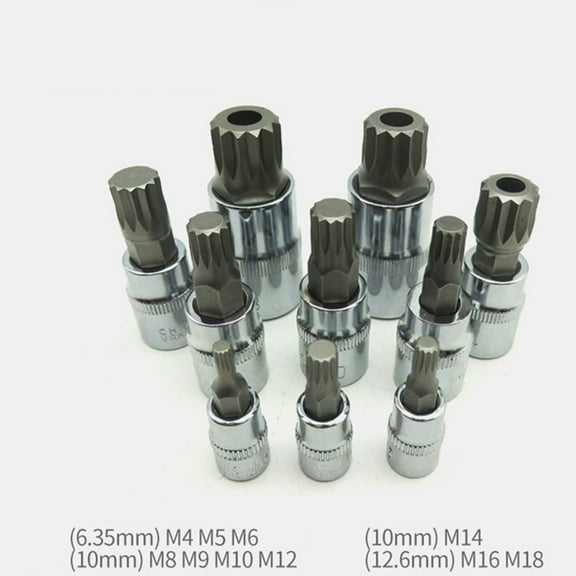10Pcs 12 Point Triple Square Bit Socket Set For M5 M6 M8 M9 M10 M14 M16 Automotive Repair Tool Kit With Case Hand Tools