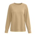 thumbnail image 4 of THNCYX Womens Crew Neck Long Sleeve Sweatshirt with Thumb Holes Solid Color Soft Casual Pullover Top for Everyday Comfort Wear S-2XL, 4 of 6