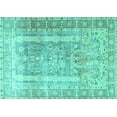 thumbnail image 1 of Ahgly Company Indoor Rectangle Persian Turquoise Blue Traditional Area Rugs, 8' x 12', 1 of 4