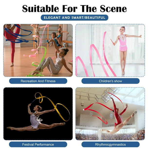 Wosthever Cinta de gimnasia satinada no tóxica, 6 pack/lote, para actuaciones seguras e inodoras, cinta de baile Ropa Deportiva, Zapatos