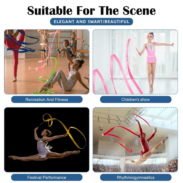 Unatoiry 6x Exquisite Craft Ribbon For Gymnastics And Dance Performances Flexible Joint Gymnastics Ribbon 1Set