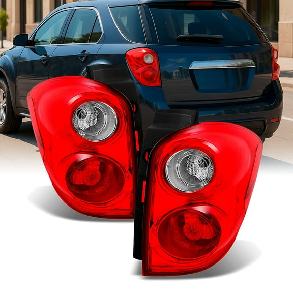 AKKON - For Chevy Equinox SUV Red Clear Tail Lights Repalcement Driver Left   Passenger Right Side Pair Set