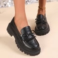 thumbnail image 2 of HomeDM Women's Loafers Low Platform Chunky Comfort Walking Shoes Closed Toe Slip On Business Work Shoes, Size 9, 2 of 8