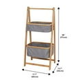 thumbnail image 2 of Jessar - 2 Tier Laundry Basket, Bamboo Frame, Grey, 2 of 3