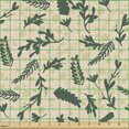 thumbnail image 2 of Ambesonne Floral Fabric by the Yard Upholstery, Abstract Leaves and Dots, 5 Yards, Champagne Reseda Green, 2 of 5