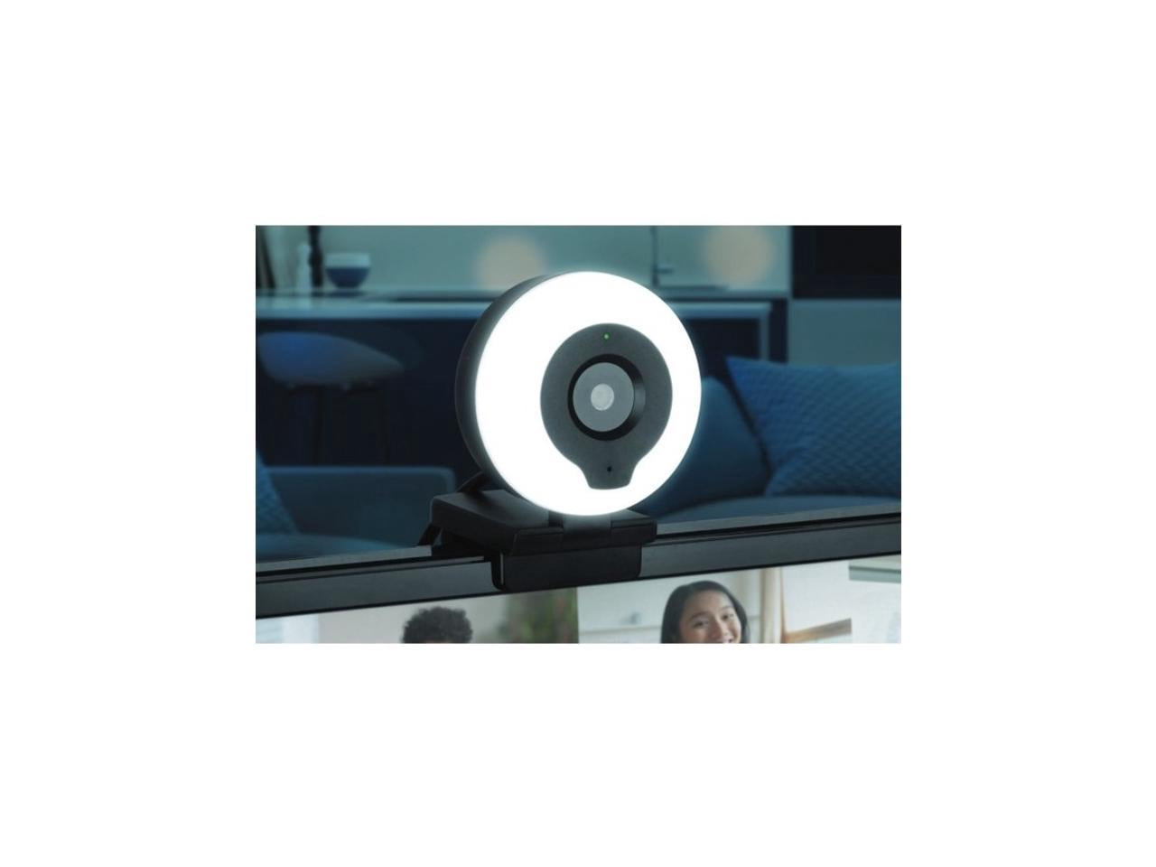 Aluratek 2K HD Ring Light Webcam with Tripod, Black/White