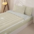thumbnail image 3 of Manfei Twinkling Stars Print Zipper Queen Comforter Set with Fitted Sheet and 2 Pillowcases,Sprinkle Print Zipper Bedding Set,Beige White,Light Gray Reversible,4pcs, 3 of 8