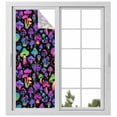 thumbnail image 2 of Purple Green Mushroom Window Privacy Film, Abstract Art Botanical Gradient Static Cling UV Sun Blocking Tint Film Heat Control Windows Films for Bedroom Bathroom, Window Stickers 23.6"x59", 2 of 8