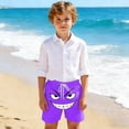 thumbnail image 5 of Girls Shorts Size 13-14Y Kids Smirk Face Print Drawstring Swim Shorts, 5 of 7