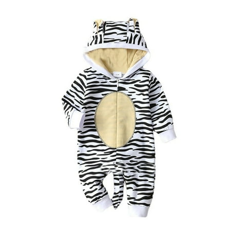 

EHTMSAK Infant Baby Toddler Hooded Clothes Jumpsuit for Girl Boy Long Sleeve Romper White 3M-24M 100