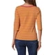 thumbnail image 3 of Camiseta básica de ajuste slim con cuello redondo y mangas de codo para mujeres INSPIRE CHIC, estampada, color amarillo y rojo, 3 of 5