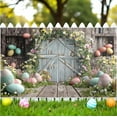 thumbnail image 6 of Spring Easter Photography Backdrops, Garden Floral Grass Rabbit Eggs Background Bunny Stand Photo Banner Tapestry Booth Props, 47"x32", 6 of 6