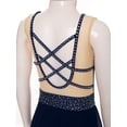 thumbnail image 6 of iiniim Kids Girls Figure Ice Skating Leotard Dress Sleeveless Gymnastics Ballroom Dancewear Navy Blue 14, 6 of 7