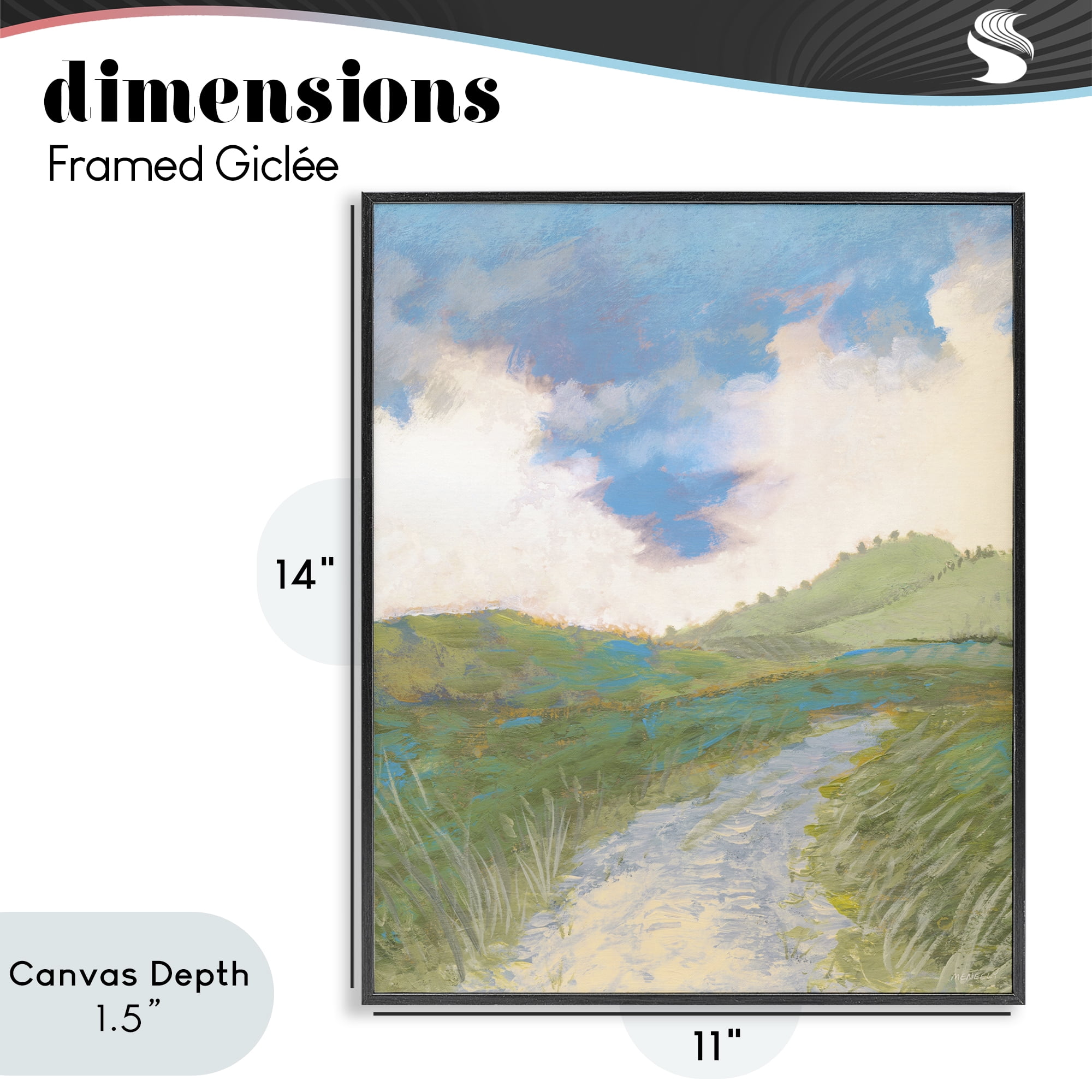 Stupell Industries Windy Path Impression Black Framed Giclee Art, design by Dan Meneely