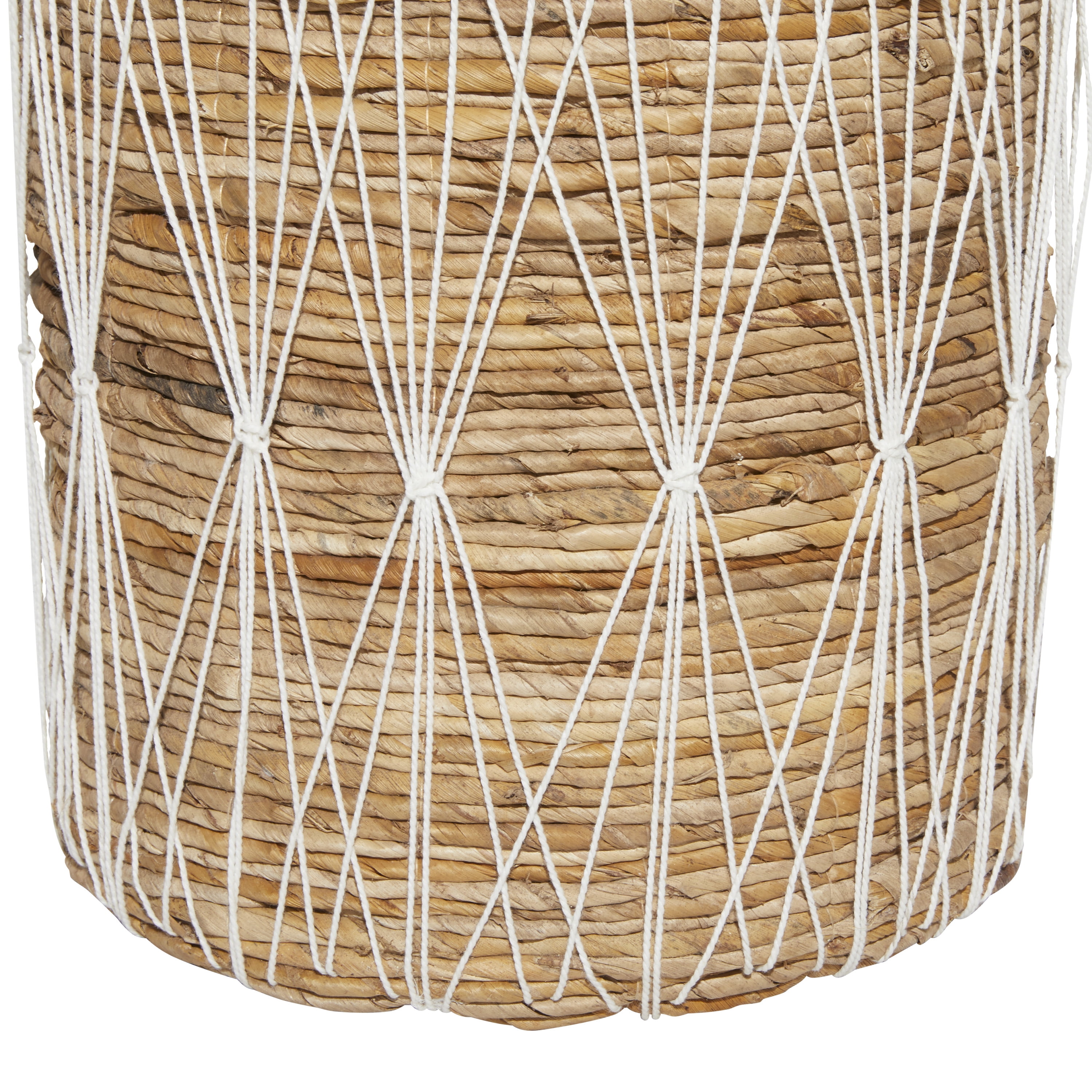 DecMode Bohemian Banana Leaf Storage Basket, 21", 19", 17"H, Brown, 3 - Pieces