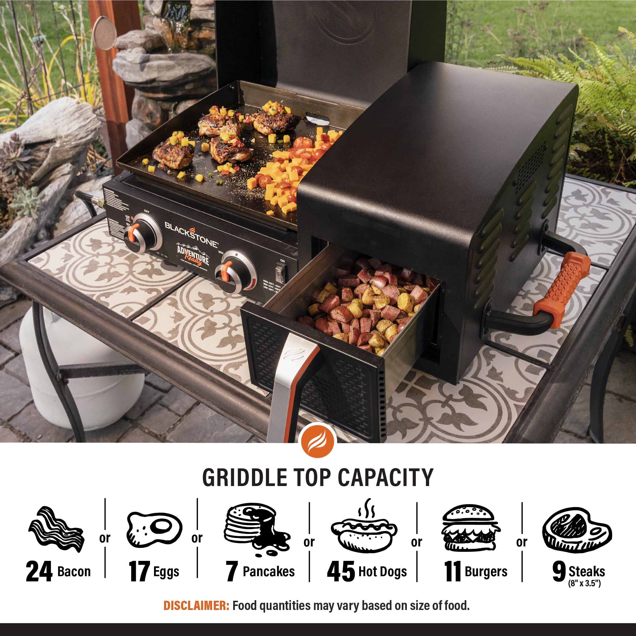 Blackstone 1783 Adventure Ready 17" Griddle with Electric Air Fryer