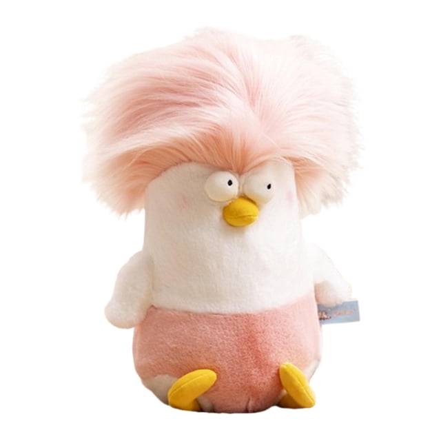 Divertido pato de peluche de juguete, pato de peluche de juguete, coche de juguete suave, decoración del hogar, adorno cómodo, lindo Rosa