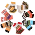 thumbnail image 2 of Xiao Hua Guantes sin dedos para mujer, manoplas de punto con forma de árbol de Navidad, calentadores de muñeca de medio dedo para invierno, estilo C, 2 of 5