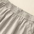 thumbnail image 5 of Juslio Pants for Women Linen Pants Women Wide leg Solid Color Drawstring Elastic Waist Casual Work With Pockets Beach, 5 of 5