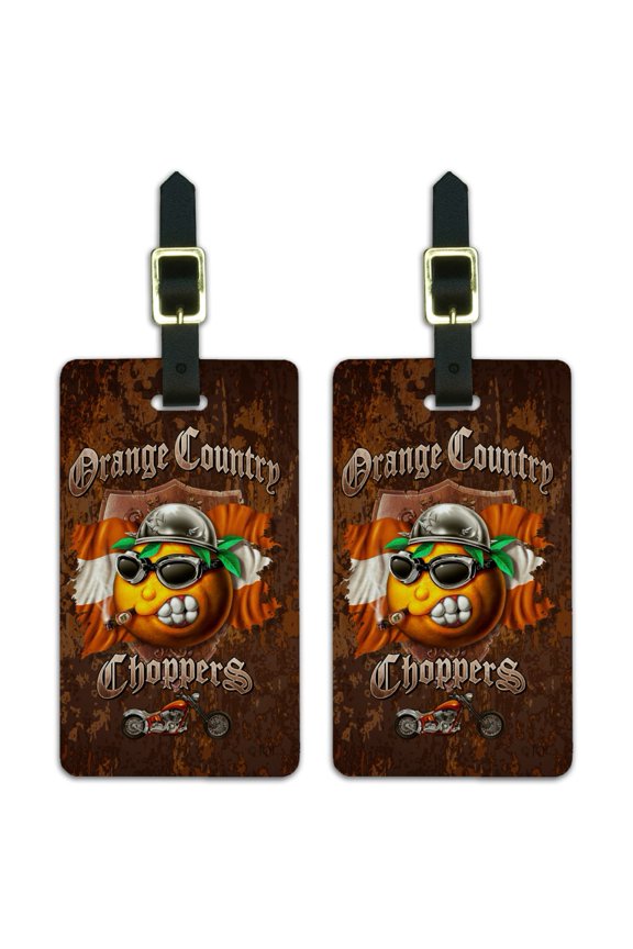 Orange Country Choppers Motorcycle Biker Club Luggage ID Tags Suitcase Carry-On Cards - Set of 2
