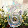thumbnail image 1 of 2pcs Colorful Transparent Digital Balloon 0-9 Colorful Bow Balloon, Used for Birthday Parties and Anniversary Decoration, 1 of 5