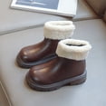 thumbnail image 5 of Generic Clearance Big Kid Shoes Autumn Winter Children Boots Boys Girls Thick Soles Non Slip Plush Warm Comfortable Back Zipper Solid Casual for Simple Breathable Shoe ﻿( 5.5-6 Years,Brown), 5 of 6