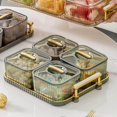 thumbnail image 3 of Assiette de Service pour Dessert, Pot à Biscuits, Bols en Verre pour Restaurant, Cuisine, Noix, Vert avec 4 Compartiments, 3 of 9