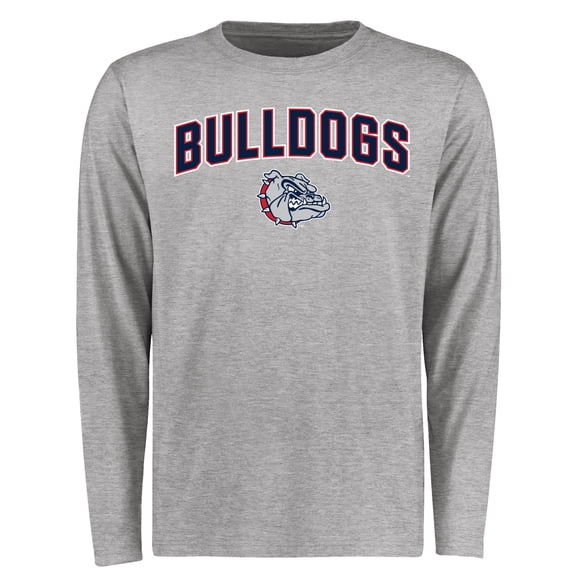 Men's Ash Gonzaga Bulldogs Proud Mascot Long Sleeve T-Shirt