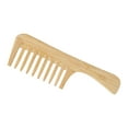 Bamboo Wide Tooth Comb with Handle Large Tooth Anti Static Curly Hair