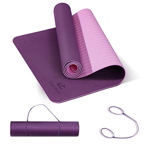 Yoga Mat Eco Friendly NBR Non Slip Yoga Mat Excersize Mats for Floor Mat for Exercise 2/5 Inch Extra Thick Yoga Mats for Women Workout Mat for Yoga Pilates Fitness with Carrying straps