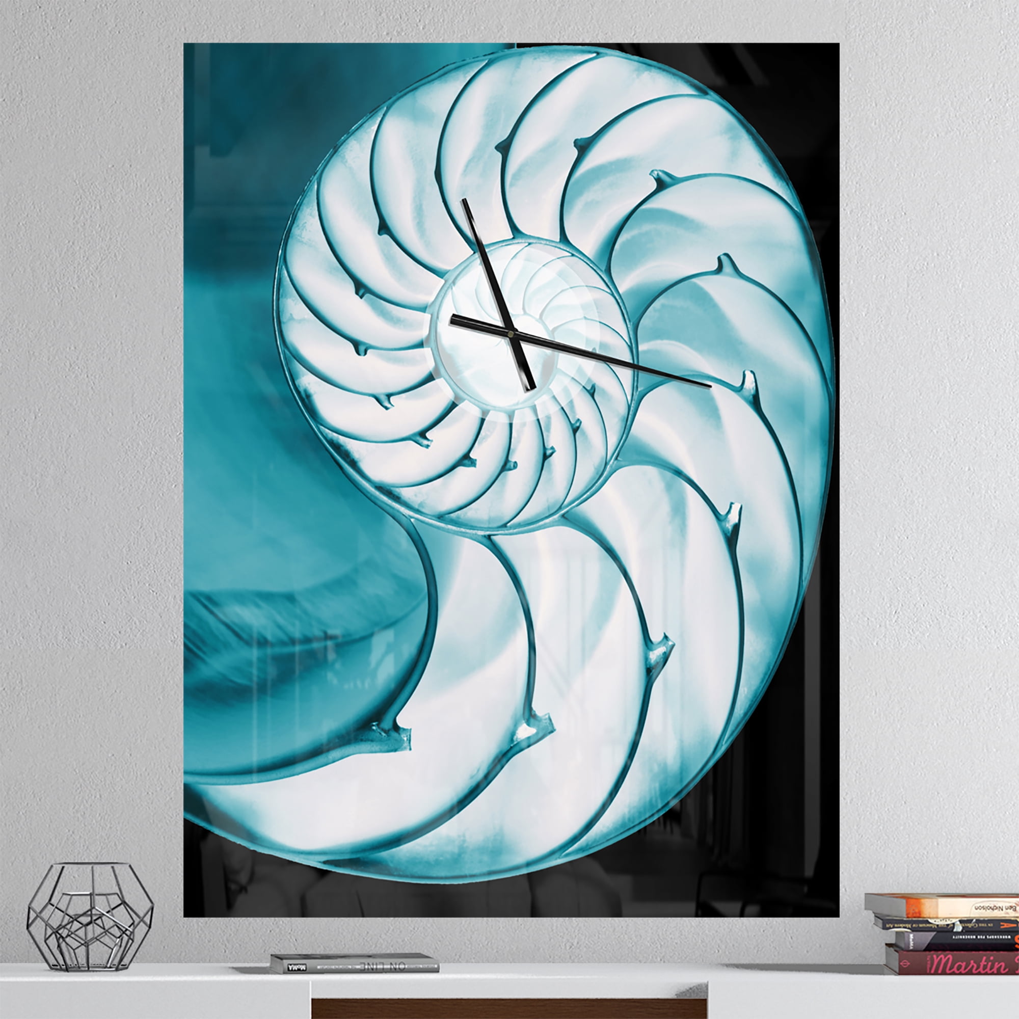Designart 'Chambered Nautilus Shell' Modern Wall Clock