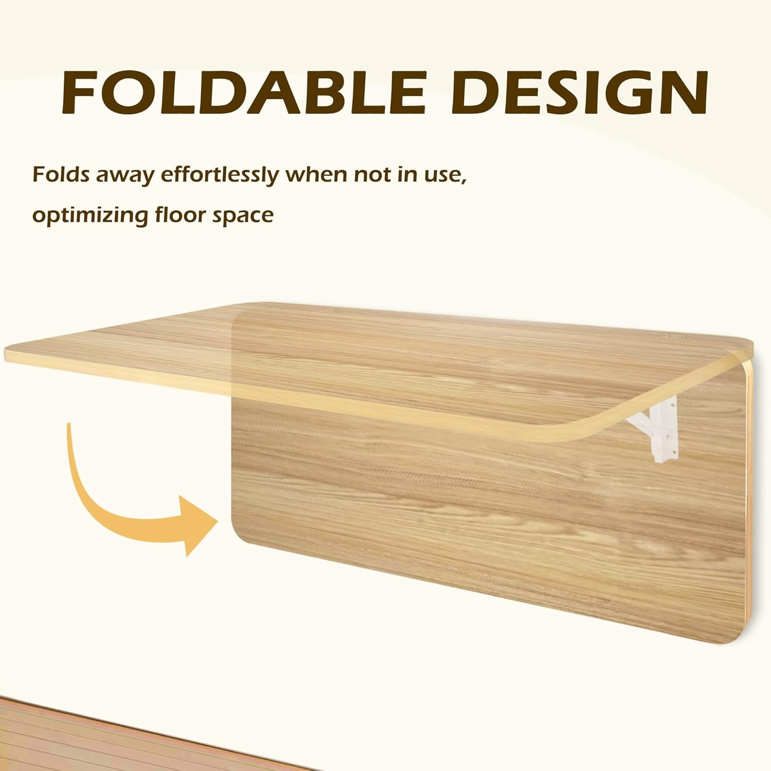 Laundry Folding Table, 40'' x 20'' Wooden Wall Mount Desk, Laundry Table for Folding Clothes, 40'' Length (Oak Color)