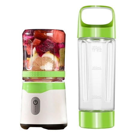 

Mini Home Use Electric Juice Extractor Personal Cordless Portable Blender for Celery Broccoli Smoothie Light Green
