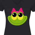 thumbnail image 4 of Inktastic Frog Face girl Women's V-Neck T-Shirt, 4 of 5