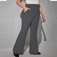 thumbnail image 5 of Women's Plus Size Yoga Pants with Pockets Bell Bottom Workout Leggings High Waisted 1X-5X Flare Sweatpants (4XL, Dark Gray), 5 of 8