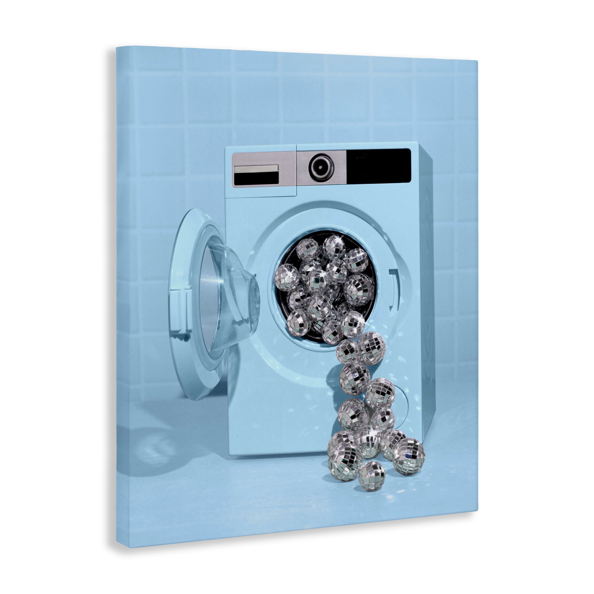 Stupell Industries Disco Laundry Machine over Blue Canvas Wall Art, design by LISH Creative